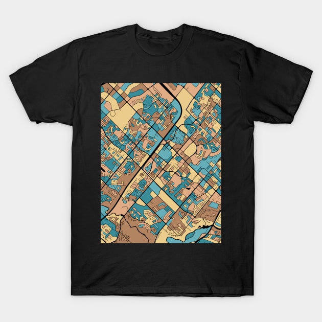 Mississauga Map Pattern in Mid Century Pastel T-Shirt by PatternMaps